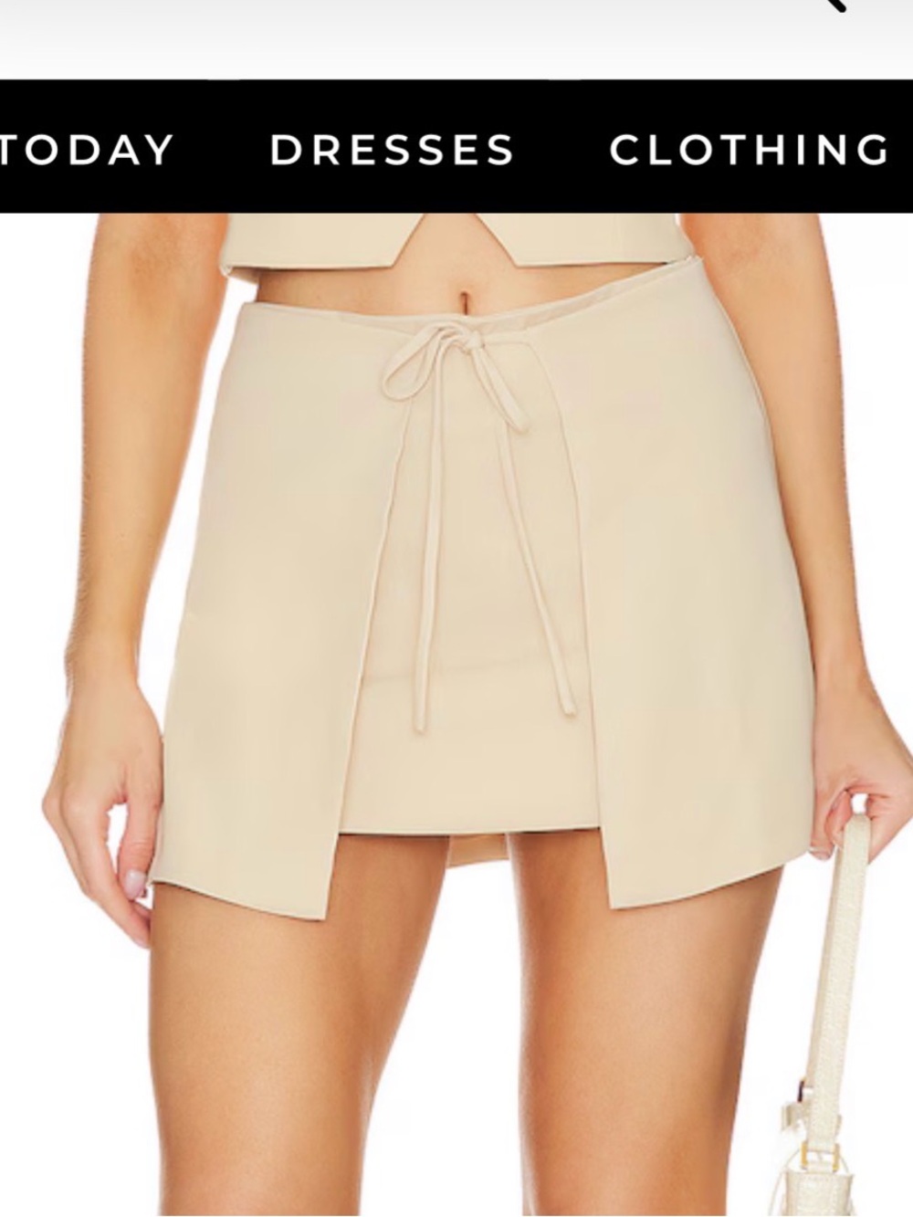REVOLVE Beige Mini Skort with Front Wrap